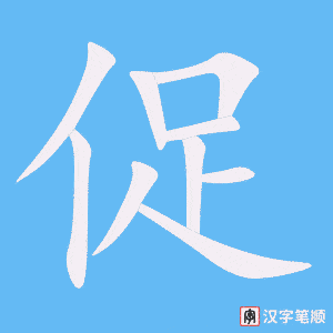 《促》的笔顺动画写字动画演示