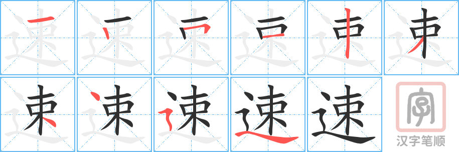 速的笔顺分步演示（一笔一画写字）